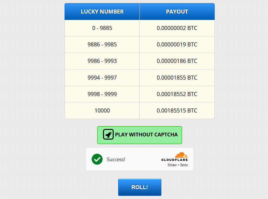 free bitcoin roll btc game